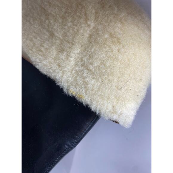 Michael Kors Platform Wedge Black Leather Boots 8.5W - Picture 8 of 10